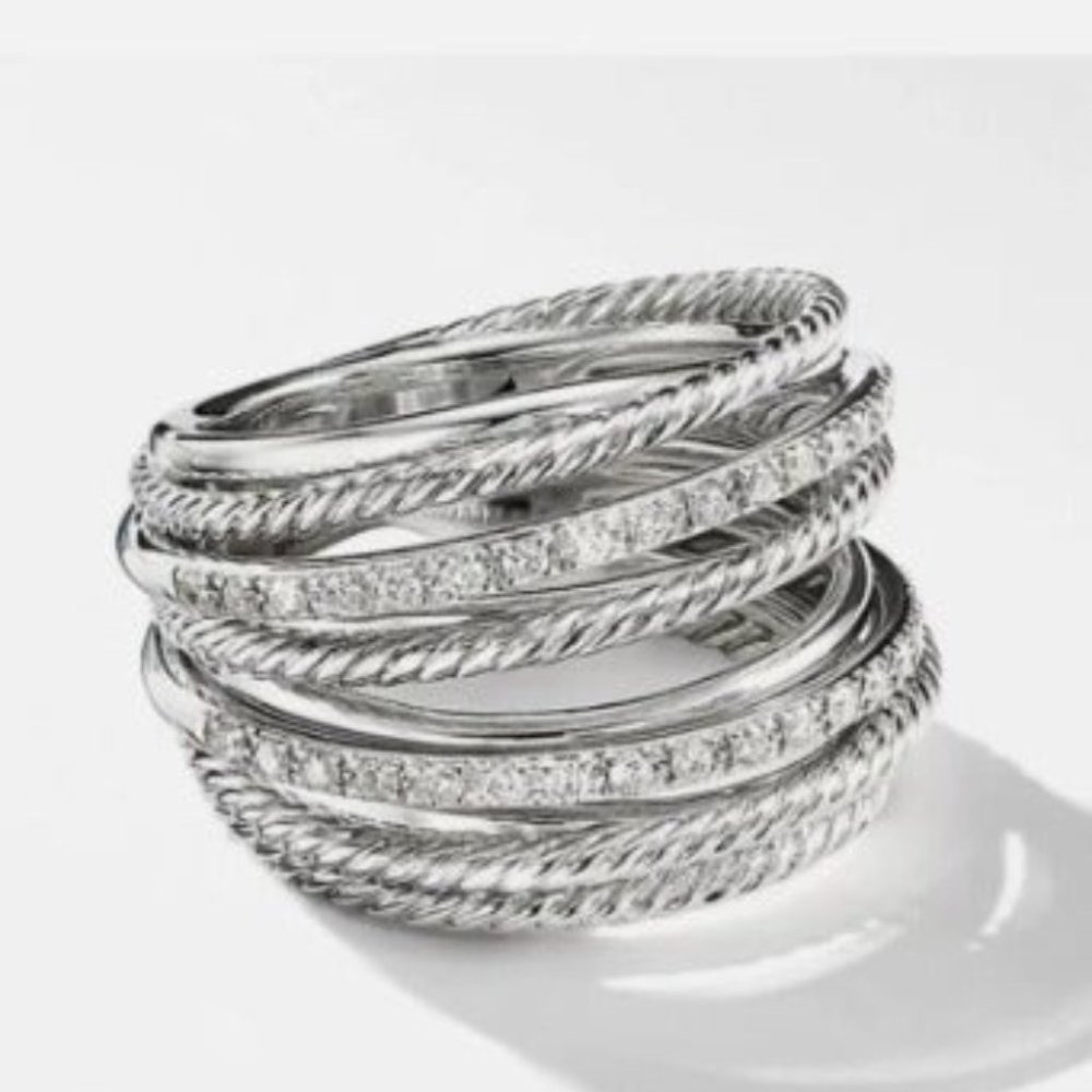 ♡New sterling silver white sapphire ring